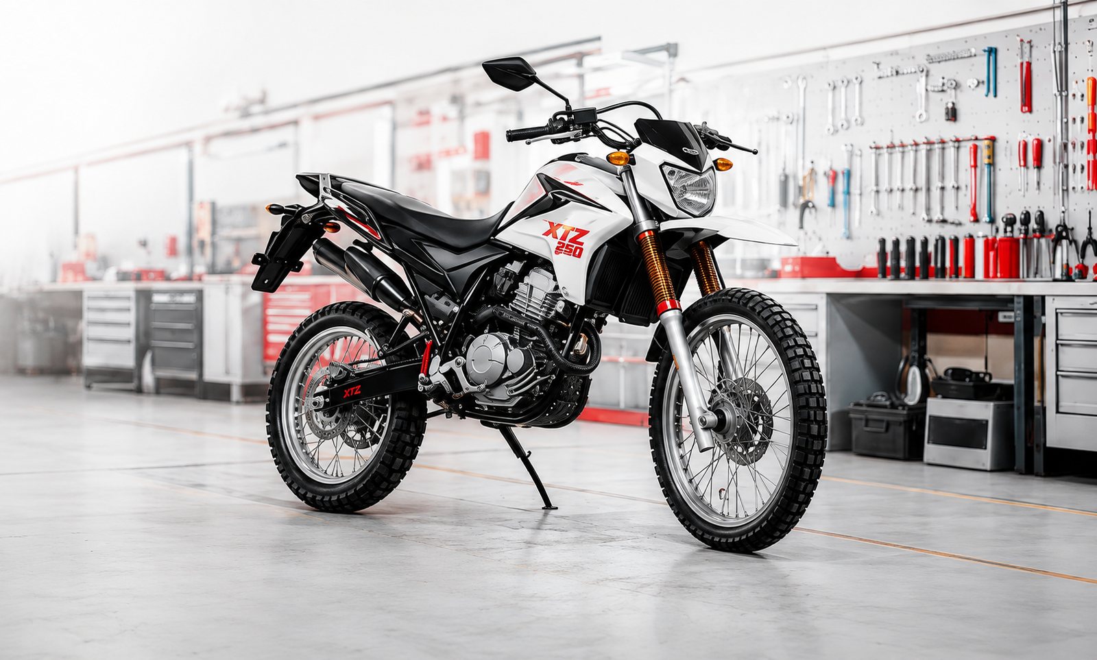 Moto XTZ 250 lista en el taller